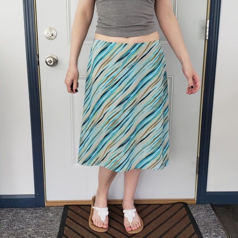 Y2K Blue and Tan‎ Skirt